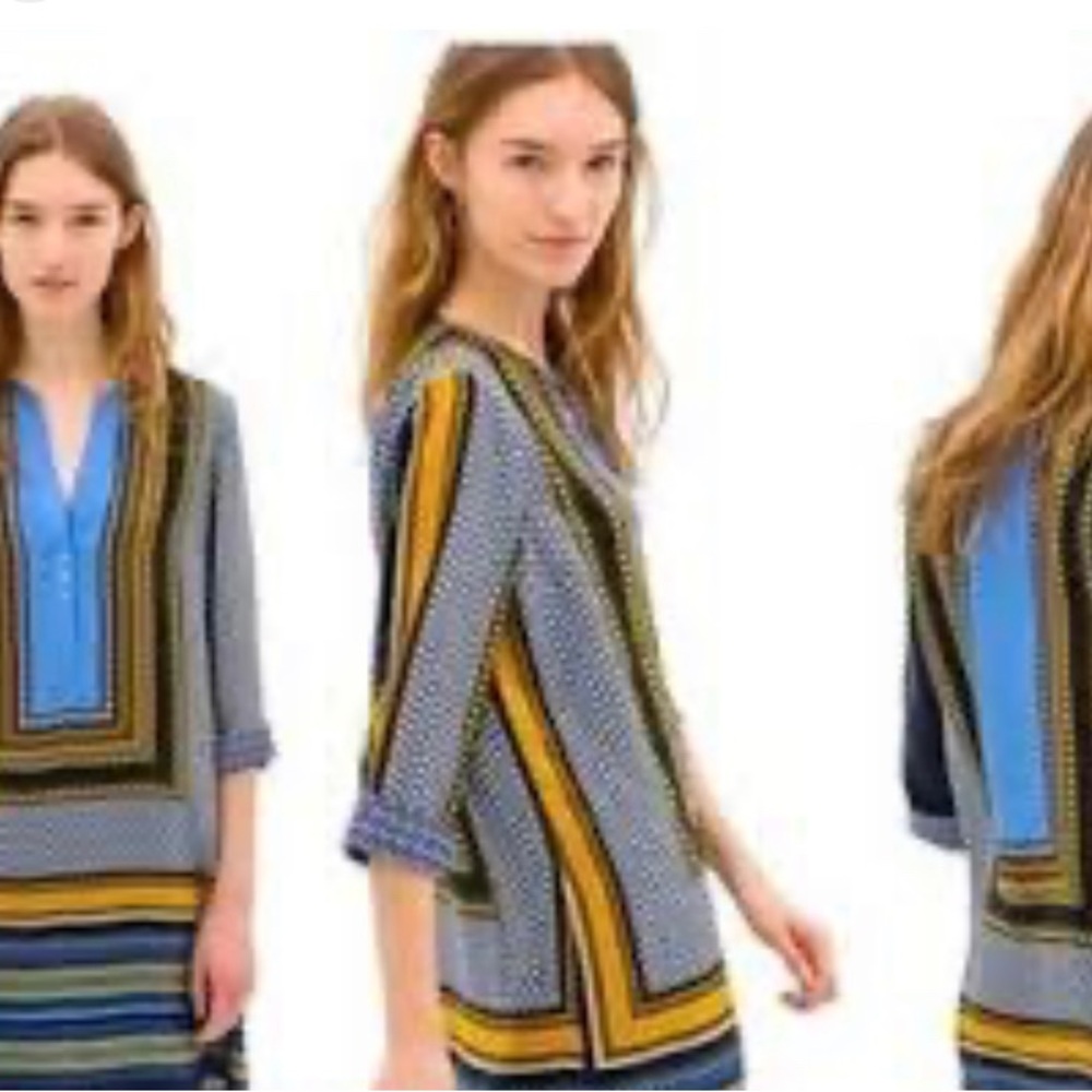 Grace Elements Blue and Yellow Mini Dress